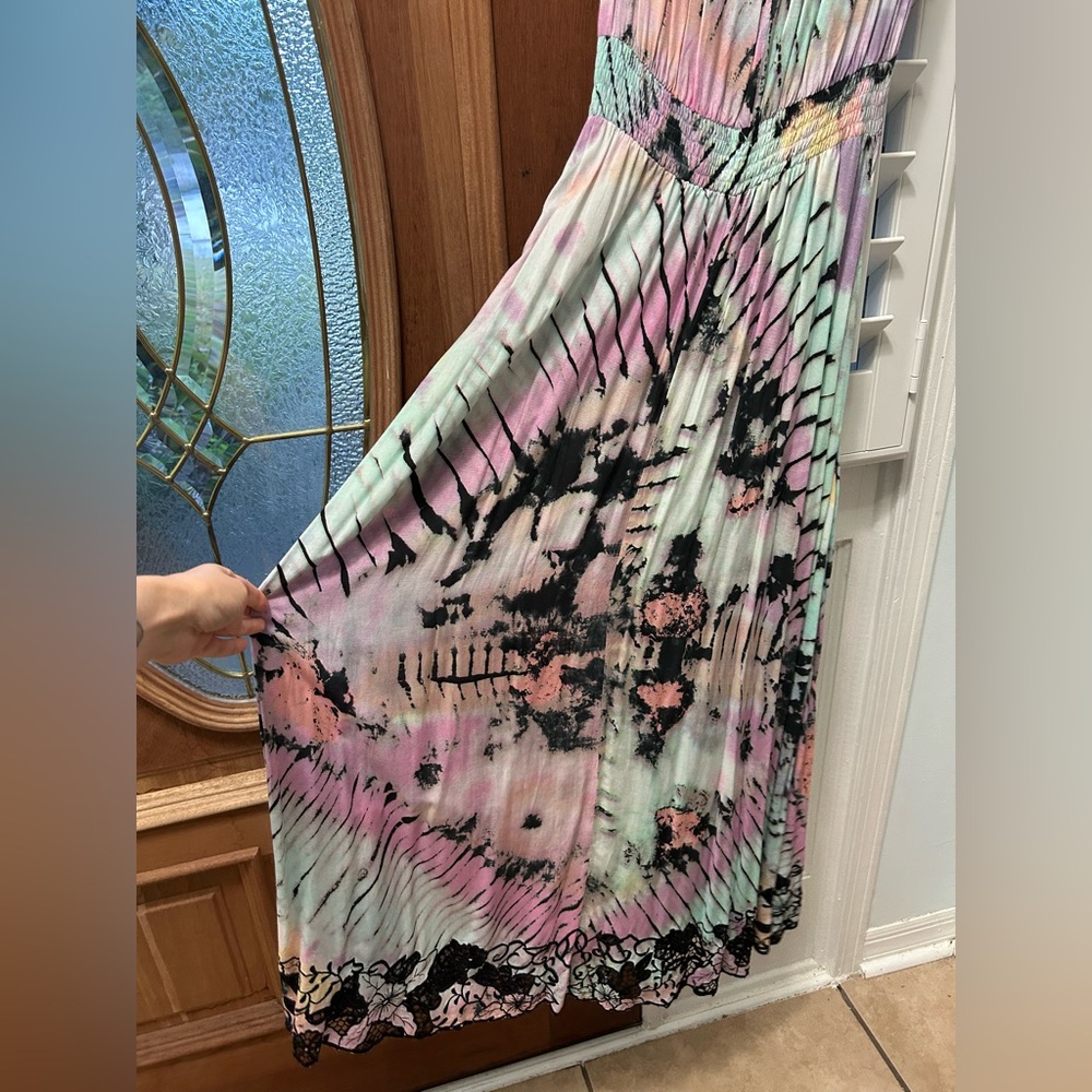 Spell and the gypsy Lucy in the sky tie dye button down lace dress and duster - Picture 12 of 16